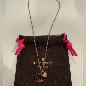 kate spade Rose Gold Crystal Disc Pendant Necklace